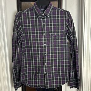 American Eagle A&E Purple Plaid shirt